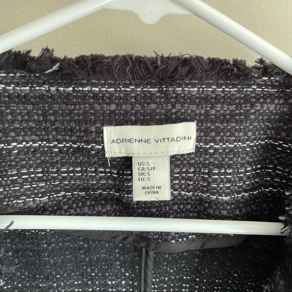 Adrienne Vittadini Gray Tweed Open Front Blazer - Picture 2 of 5